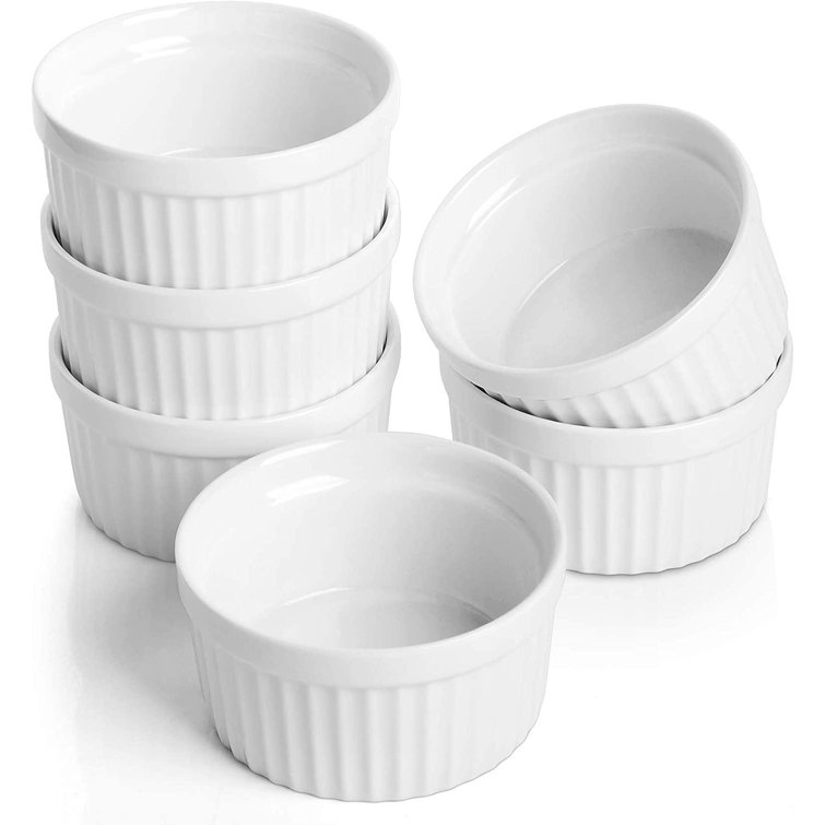 SpicyMedia Porcelain Ramekins 4 OZ Oven Safe For Baking, Classic Round